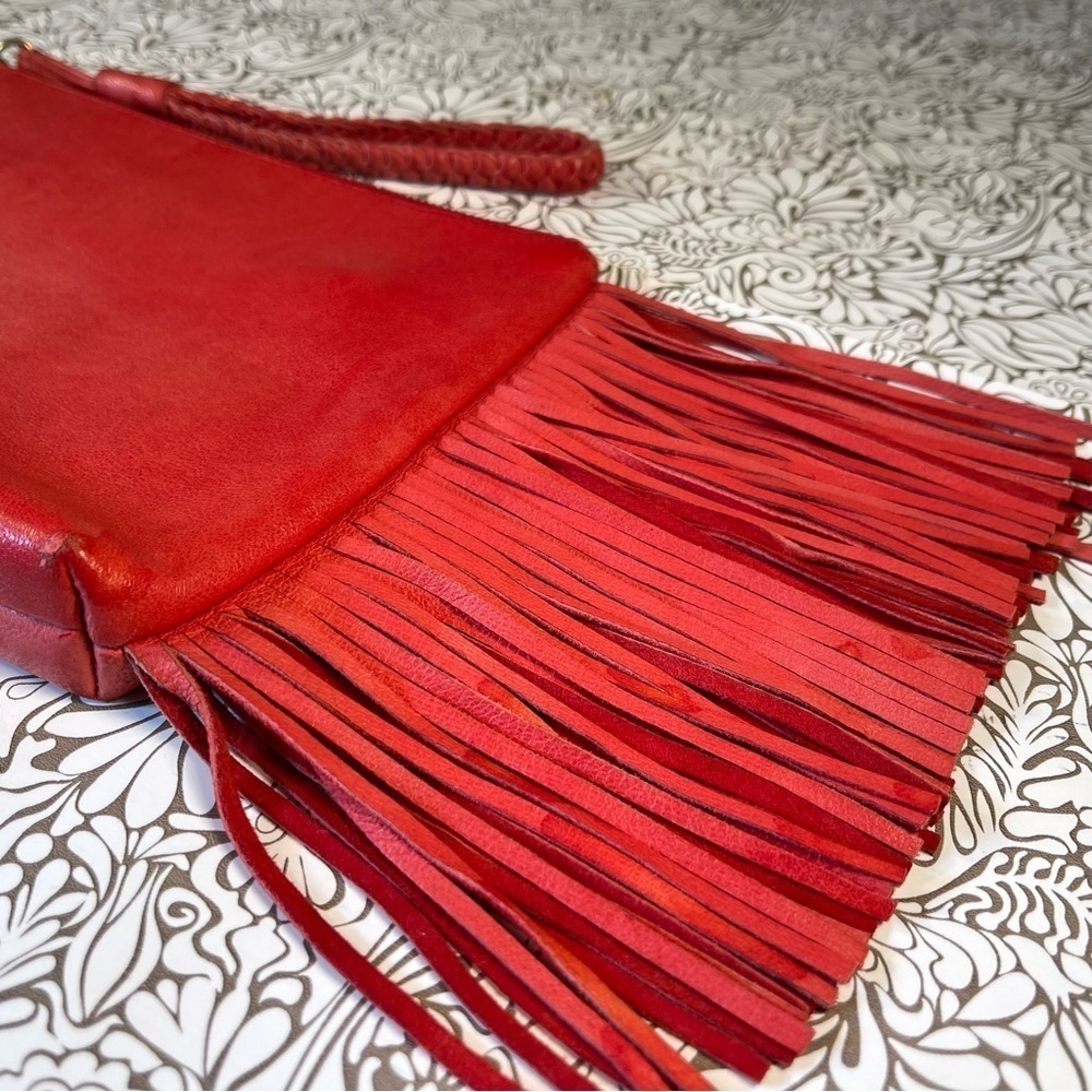 Jacquie Aiche Fringed Leather Clutch | Boho Luxury Statement Bag - Picture 9 of 12